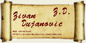 Živan Dujanović vizit kartica